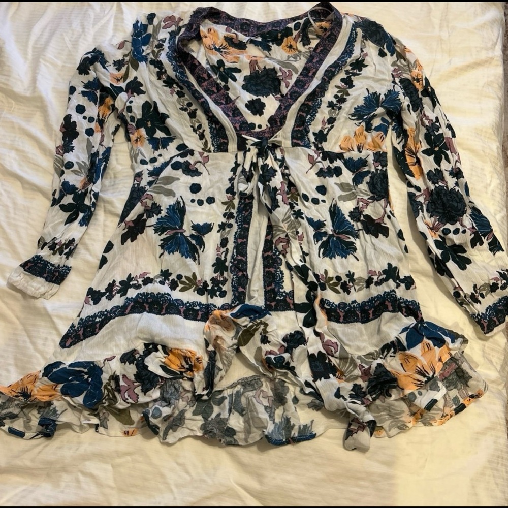 Free People Floral Tie-Front dress